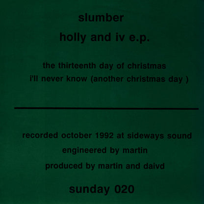 Slumber (5) : Holly & IV (7", EP)