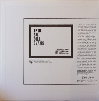 Bill Evans : Trio 64 (LP, Album, RE, 180)