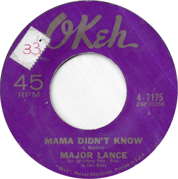 Major Lance : The Monkey Time / Mama Didn't Know (7", Single, Ter)