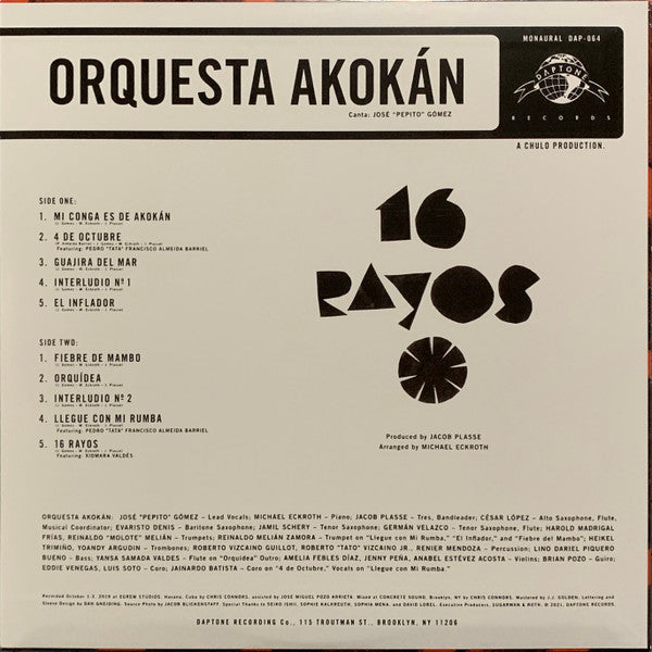 Orquesta Akokán : 16 Rayos (LP, Album, Mono, Ltd, Cri)