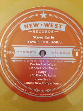 Steve Earle : Townes: The Basics (LP, RP, Gol)