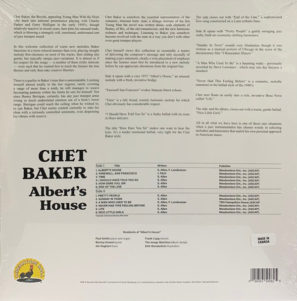 Chet Baker : Albert's House (LP, Album, RE)