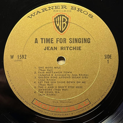 Jean Ritchie : A Time For Singing (LP, Mono)
