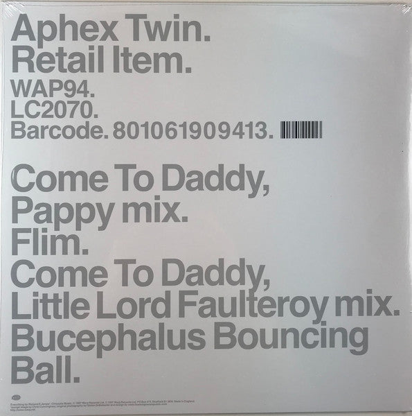 Aphex Twin : Come To Daddy (12",45 RPM,Reissue)