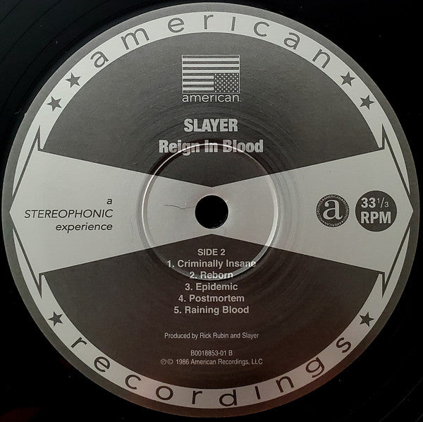 Slayer : Reign In Blood (LP, Album, RE, RM, 180)