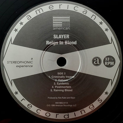 Slayer : Reign In Blood (LP, Album, RE, RM, 180)