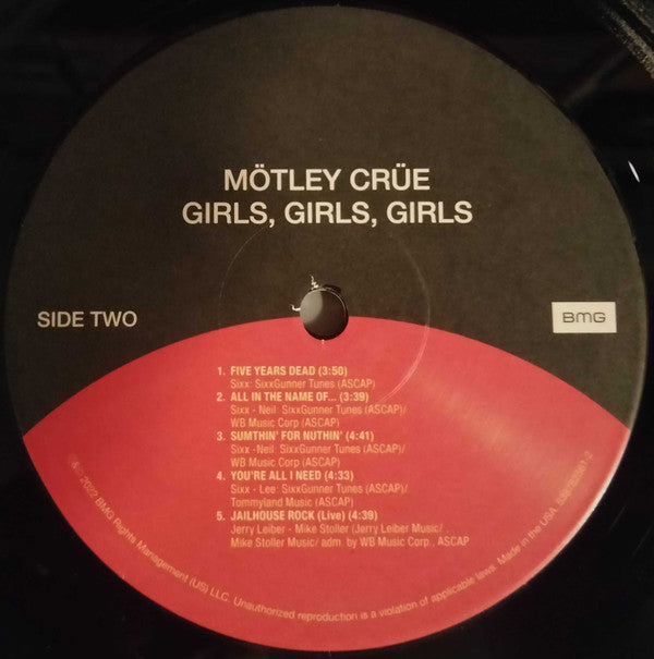 Mötley Crüe : Girls, Girls, Girls (LP, Album, RE, RM, 40t)