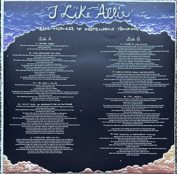 I Like Allie : Rare Instances Of Independent Thinking (LP, Album, Num, S/Edition, Whi)