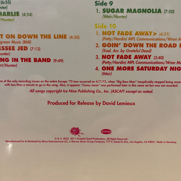 The Grateful Dead : Wembley Empire Pool, London, England 4/7/72 (5xLP, 180 + Box, Album, Ltd, RE)