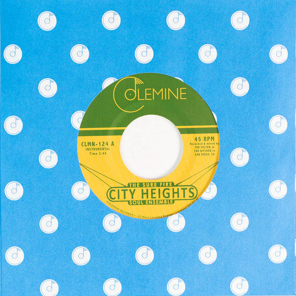 The Sure Fire Soul Ensemble : City Heights (7", Single, Ltd, RP, Yel)