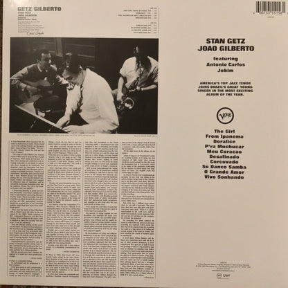 Stan Getz / Joao Gilberto* Featuring Antonio Carlos Jobim : Getz / Gilberto (LP, Album, RE)