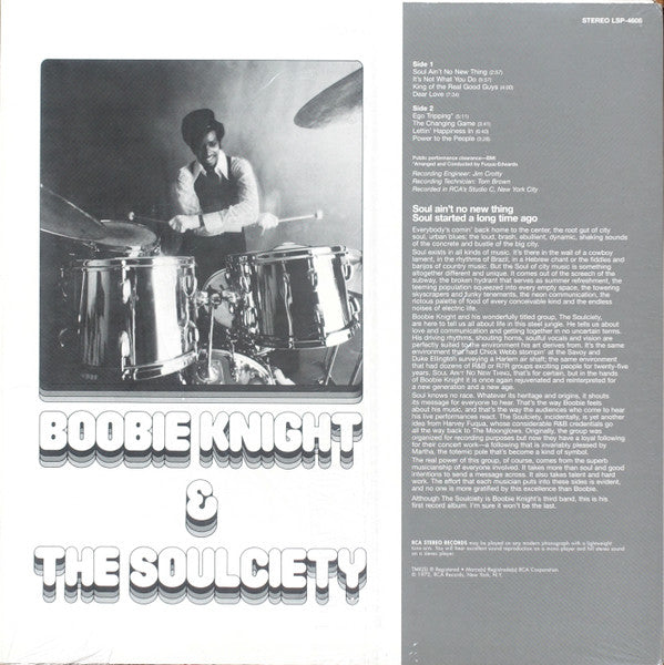 Boobie Knight & The Soulciety : Soul Ain't No New Thing (LP, Album, RE)