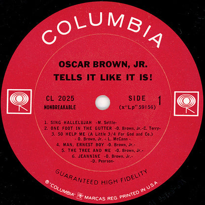 Oscar Brown Jr. : Tells It Like It Is! (LP, Album, Mono)