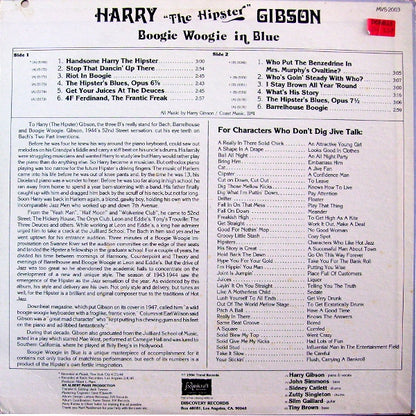 Harry "The Hipster" Gibson : Boogie Woogie In Blue (LP, Album)