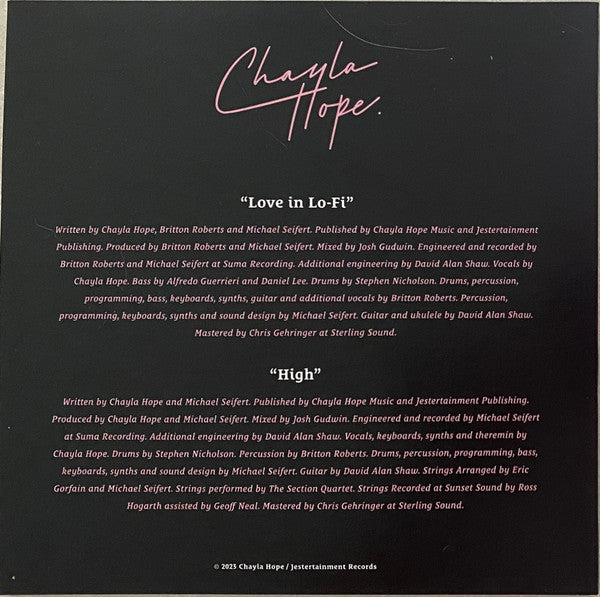 Chayla Hope : Love in Lo-Fi (7",45 RPM)