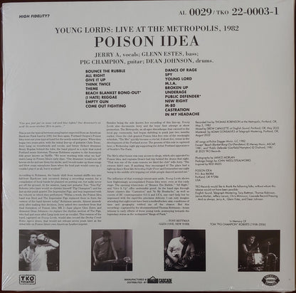 Poison Idea : Young Lords: Live At The Metropolis, 1982 (LP, Album)