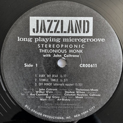 Thelonious Monk With John Coltrane : Thelonious Monk With John Coltrane (LP,Album,Reissue,Stereo)