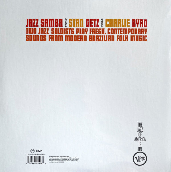 Stan Getz, Charlie Byrd : Jazz Samba (LP,Album,Reissue,Stereo)