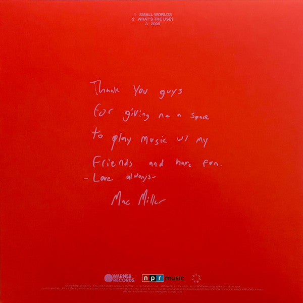 Mac Miller : NPR Music Tiny Desk Concert (12",33 ⅓ RPM,Single Sided,EP,Etched)