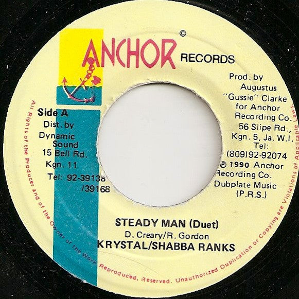 Krystal (3) & Shabba Ranks : Steady Man (7")