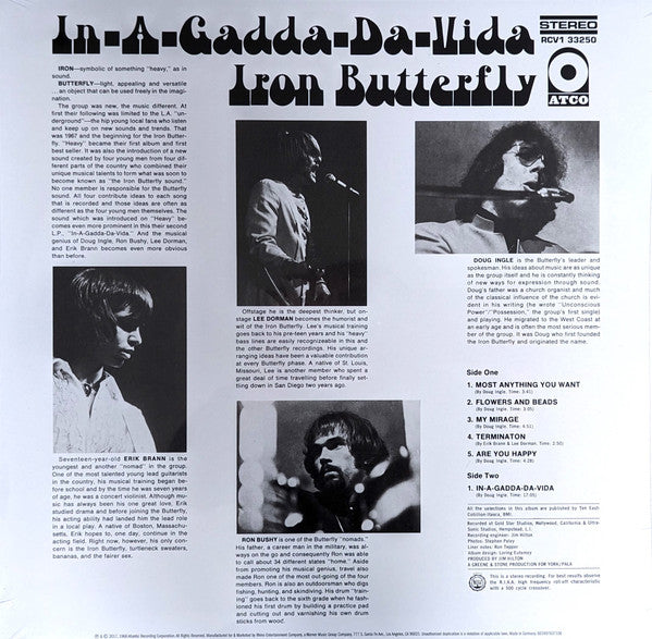 Iron Butterfly : In-A-Gadda-Da-Vida (LP,Album,Limited Edition,Reissue)