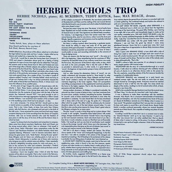 Herbie Nichols Trio : Herbie Nichols Trio (LP,Album,Reissue,Mono)