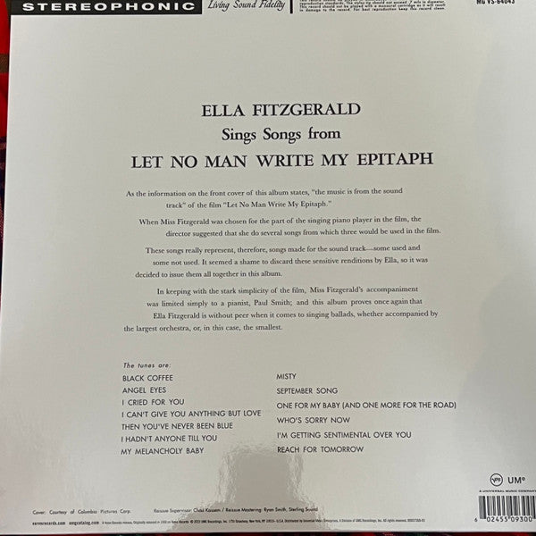 Ella Fitzgerald : Ella Fitzgerald Sings Songs From Let No Man Write My Epitaph (LP,Album,Reissue,Repress,Stereo)