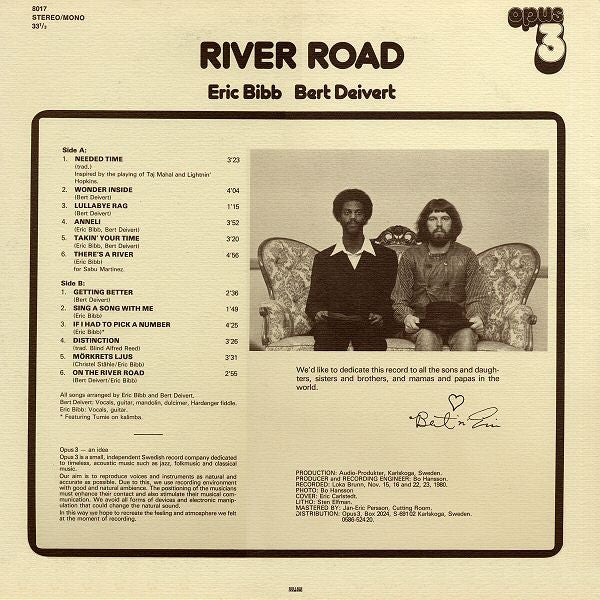 Eric Bibb, Bert Deivert : River Road (LP)