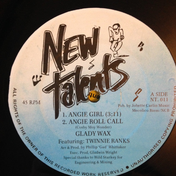 Glady Wax Featuring Twinnie Ranks : Angie Girl (12")
