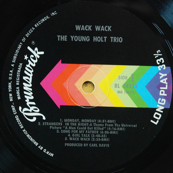 Young Holt Trio : Wack Wack (LP, Album, Mono, Glo)