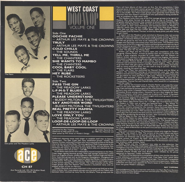 Various : West Coast Doo-Wop Volume One (LP, Comp)