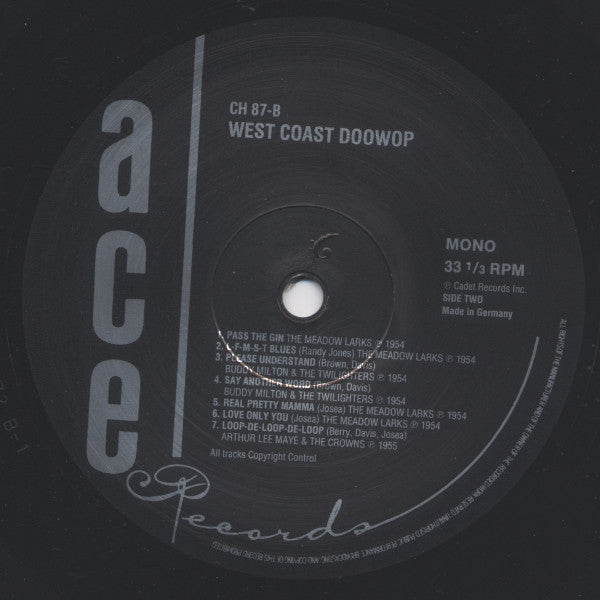Various : West Coast Doo-Wop Volume One (LP, Comp)