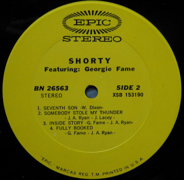 Georgie Fame : Shorty  Featuring Georgie Fame (LP, Album)