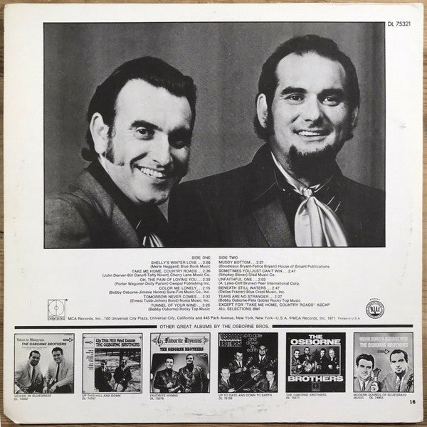 The Osborne Brothers : Country Roads (LP, Club, Cap)