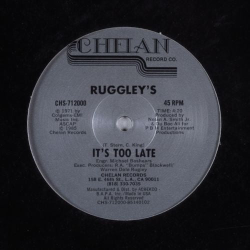 The Rugleys : It's Too Late (12")