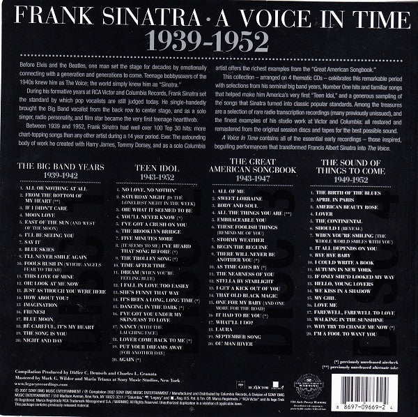Frank Sinatra : A Voice In Time 1939 - 1952 (4xCD, Comp, RM + Box)