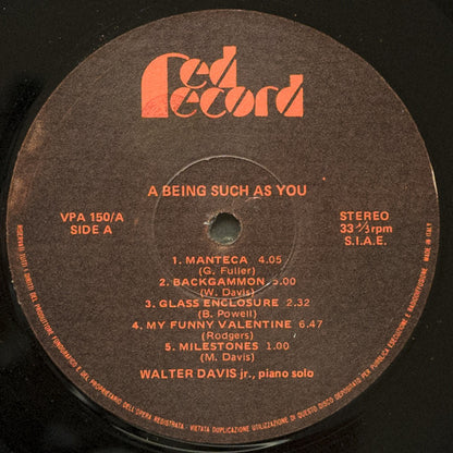 Walter Davis Jr. : A Being Such As You (LP, Album)
