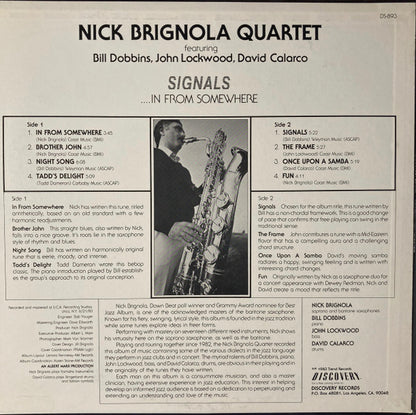 Nick Brignola Quartet : Signals...In From Somewhere (LP, Album)
