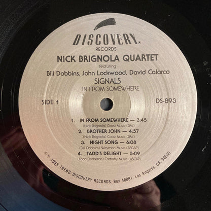 Nick Brignola Quartet : Signals...In From Somewhere (LP, Album)