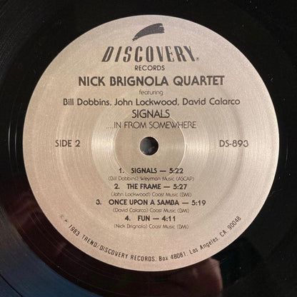 Nick Brignola Quartet : Signals...In From Somewhere (LP, Album)