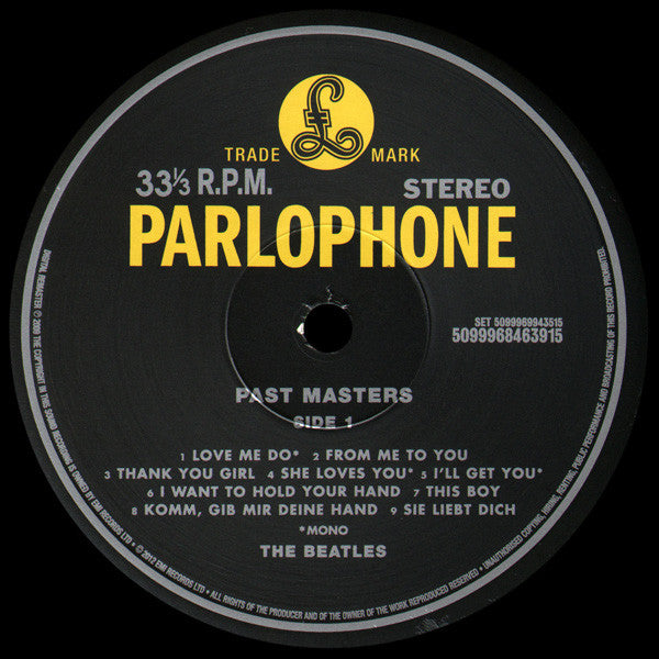 The Beatles : Past Masters (2xLP, Comp, Mono, RE, RM)