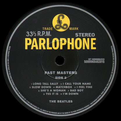The Beatles : Past Masters (2xLP, Comp, Mono, RE, RM)