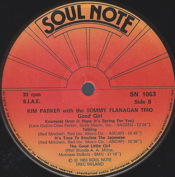 Kim Parker With The Tommy Flanagan Trio : Good Girl (LP, Album)