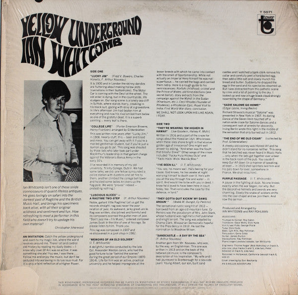 Ian Whitcomb : Yellow Underground (LP, Album, Mono, Scr)