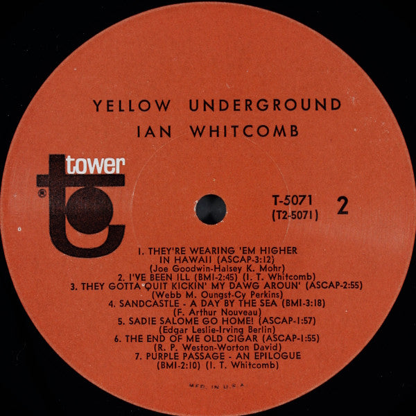 Ian Whitcomb : Yellow Underground (LP, Album, Mono, Scr)