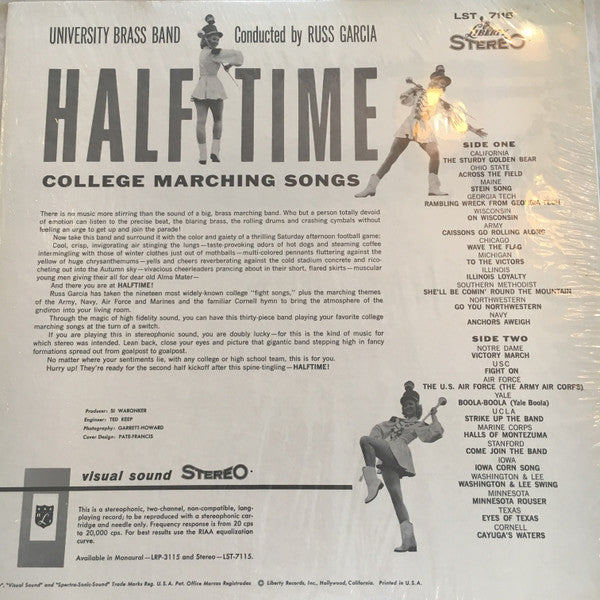 University Brass Band Conducted By Russell Garcia : Half Time (LP, Album)