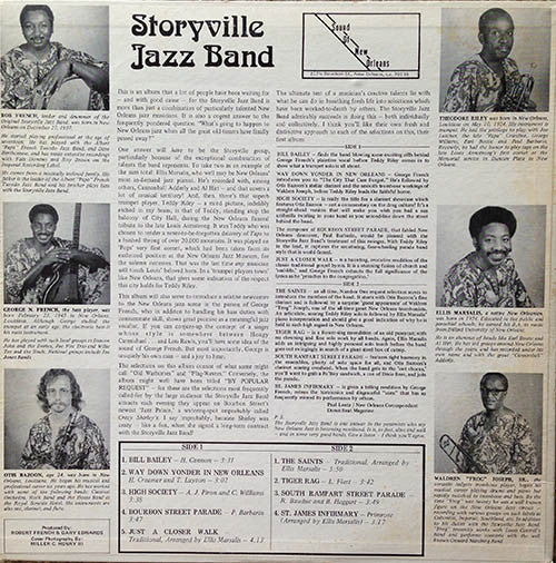 Bob French And The Storyville Jazz Band : Bob French And The Storyville Jazz Band (LP)