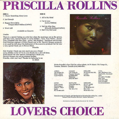 Priscilla Rollins : Lovers Choice, Volume 2 (LP, Album)