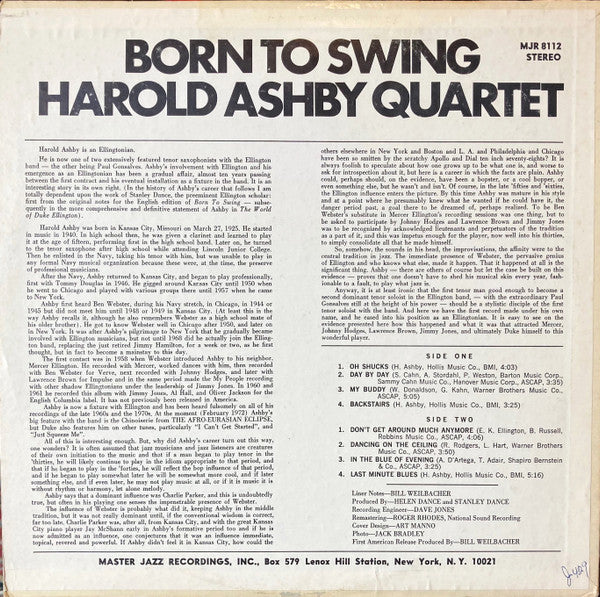 Harold Ashby Quartet : Born To Swing (LP, RE, RM)