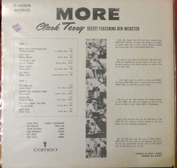 Clark Terry Sextet Featuring Ben Webster : More (Theme From Mondo Cane) (LP, Album, Mono)